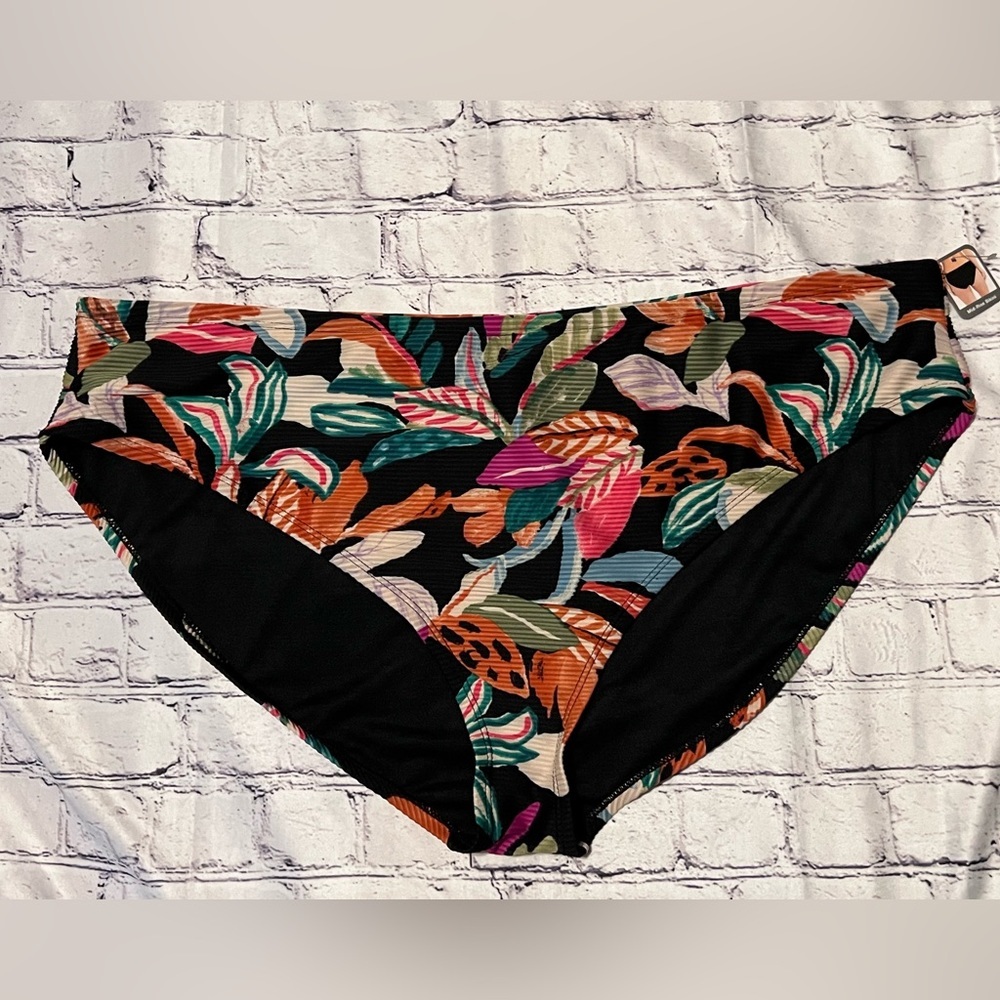 Time and Tru Floral Bikini Bottoms Midrise size 3x (24w-26w) NEW